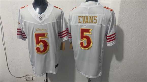 Mens San Francisco 49ers #5 Mike Evans White Gold 2026 F.U.S.E. Rivalries Vapor Limited Stitched Jersey->san francisco 49ers->NFL Jersey