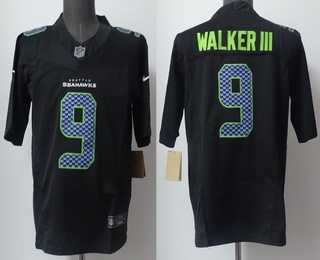 Mens Seattle Seahawks #9 Kenneth Walker III Limited Black Fashion FUSE Vapor Jersey->seattle seahawks->NFL Jersey