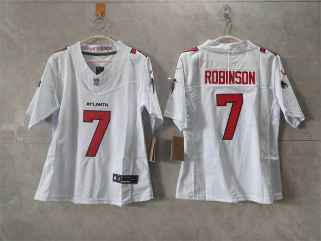 Womens Atlanta Falcons #7 Bijan Robinson White 2026 New F.U.S.E. Stitched Jersey(Run Small)->atlanta falcons->NFL Jersey