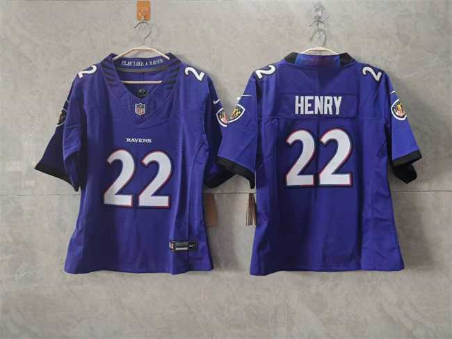 Womens Baltimore Ravens #22 Derrick Henry Black F.U.S.E. Vapor Jersey(Run Small)->baltimore ravens->NFL Jersey