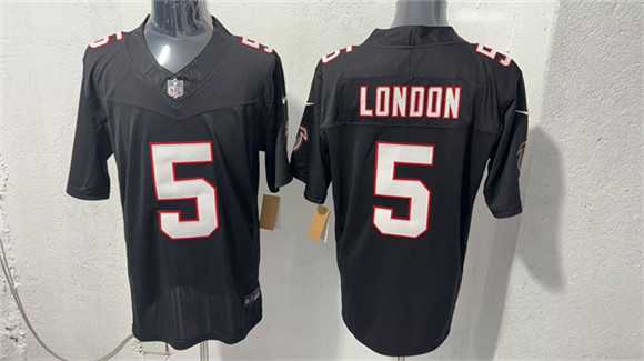 Mens Atlanta Falcons #5 Drake London Black F.U.S.E. Vapor Untouchable Limited Stitched Jersey->atlanta falcons->NFL Jersey