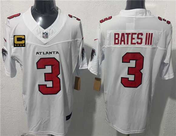 Mens Atlanta Falcons #3 Jessie Bates III White 2026 New F.U.S.E. 4-Star C Patch Vapor Untouchable Limited Stitched Jersey
