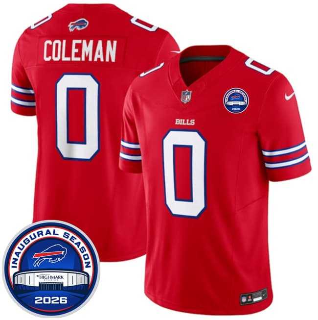 Mens Buffalo Bills #0 Keon Coleman Red F.U.S.E. 2026 Inaugural Season at Highmark Stadium Stitched Jersey Dzhi