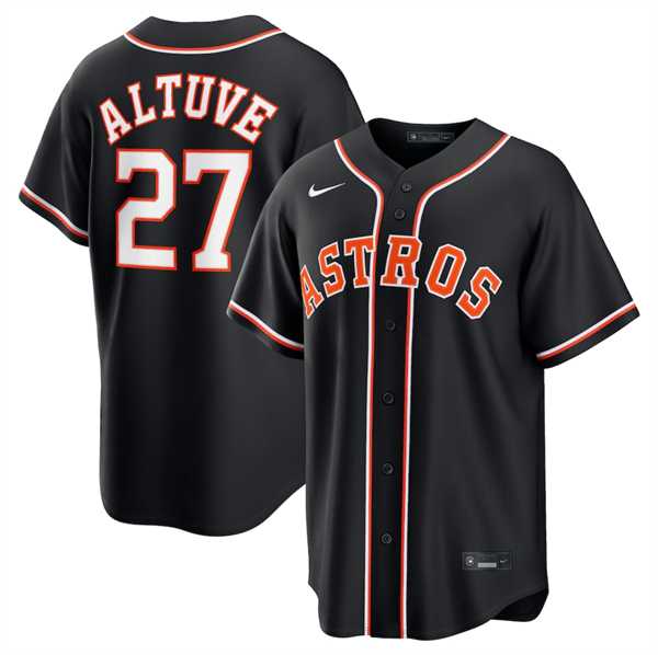 Mens Houston Astros #27 Jose Altuve 2026 Black Out Stitched Jersey Dzhi->houston astros->MLB Jersey