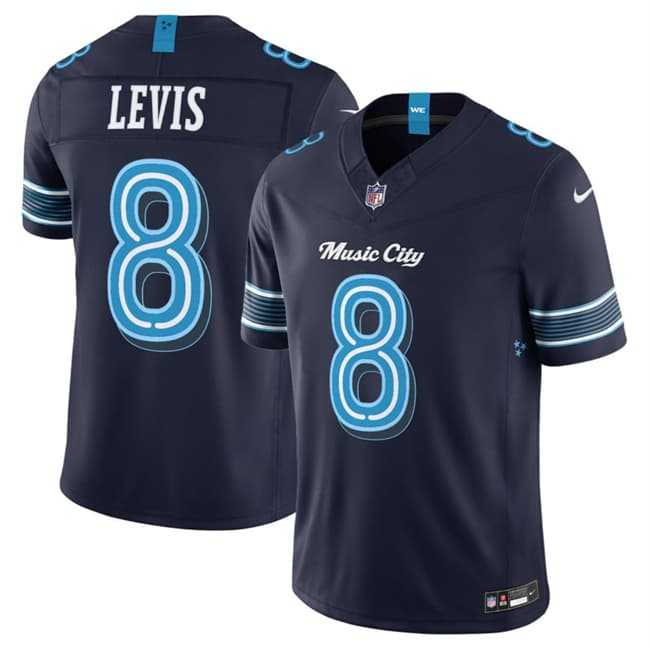 Mens Tennessee Titans #8 Will Levis Navy 2026 F.U.S.E. Music City Rivalries Collection Limited Stitched Jersey Dzhi