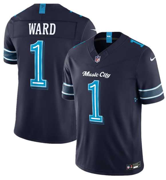 Mens Tennessee Titans #1 Cameron Ward Navy 2026 F.U.S.E. Music City Rivalries Collection Limited Stitched Jersey Dzhi
