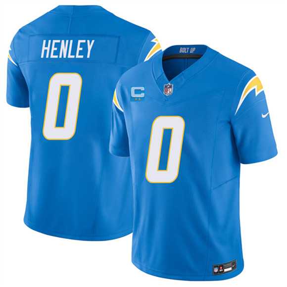 Mens Los Angeles Chargers #0 Daiyan Henley Blue 2026 F.U.S.E. 2-Star C Patch Vapor Limited Stitched Jersey Dzhi