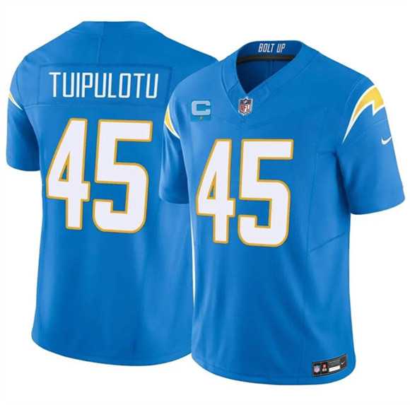 Mens Los Angeles Chargers #45 Tuli Tuipulotu Blue 2026 F.U.S.E. 1-Star C Patch Vapor Limited Stitched Jersey Dzhi