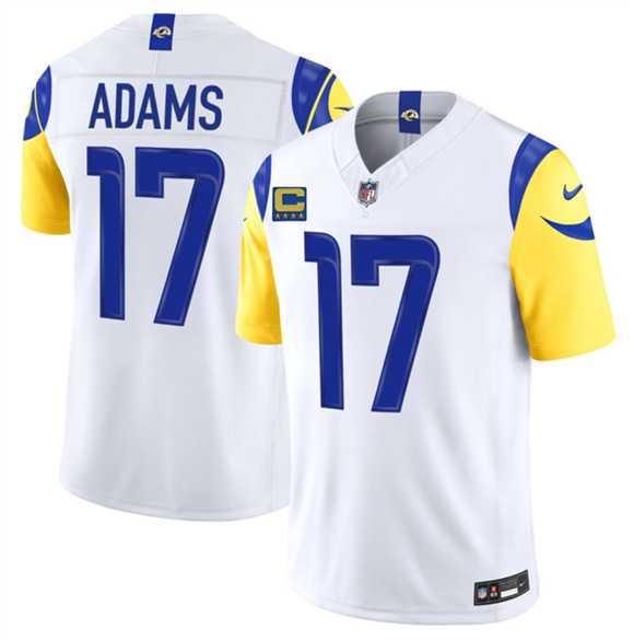Mens Los Angeles Rams #17 Davante Adams White 2026 F.U.S.E. 4-Star C Patch Vapor Limited Stitched Jersey Dzhi