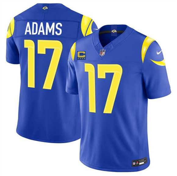 Mens Los Angeles Rams #17 Davante Adams Royal 2026 F.U.S.E. 4-Star C Patch Vapor Limited Stitched Jersey Dzhi