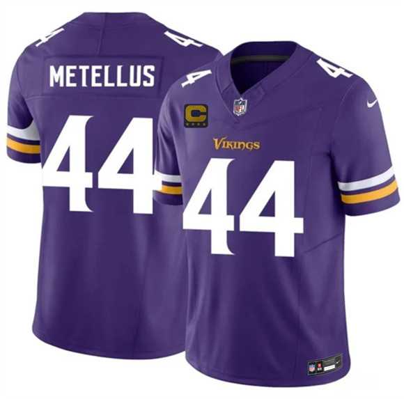 Mens Minnesota Vikings #44 Josh Metellus Purple 2026 F.U.S.E. 4-Star C Patch Vapor Untouchable Limited Stitched Jersey Dzhi