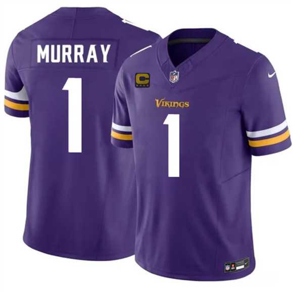 Mens Minnesota Vikings #1 Kyler Murray Purple 2026 F.U.S.E. 4-Star C Patch Vapor Untouchable Limited Stitched Jersey Dzhi