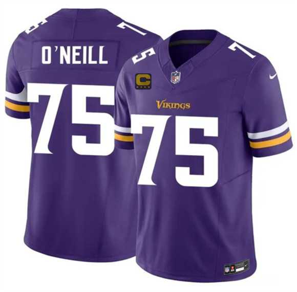Mens Minnesota Vikings #75 Brian ONeill Purple 2026 F.U.S.E. 4-Star C Patch Vapor Untouchable Limited Stitched Jersey Dzhi