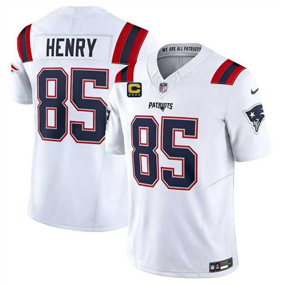 Mens New England Patriots #85 Hunter Henry White 2026 F.U.S.E. 4-Star C Pach Vapor Limited Stitched Jersey Dzhi