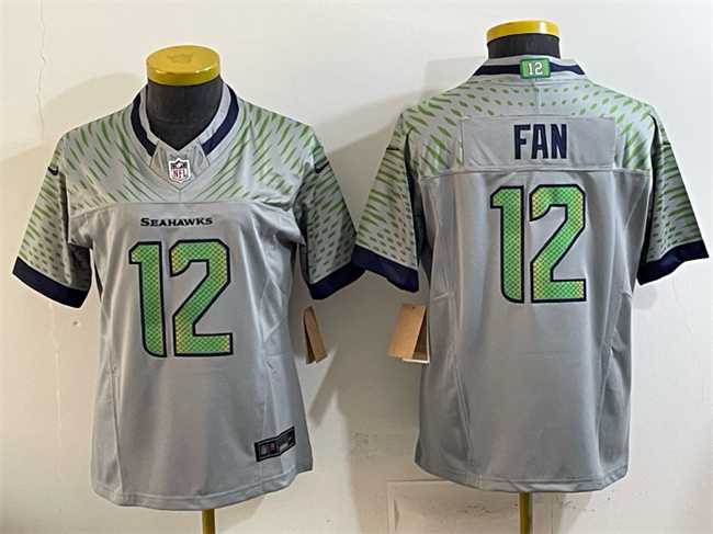 Youth Seattle Seahawks #12 Fan Grey 2025 F.U.S.E. Rivalries Vapor Untouchable Limited Stitched Jersey