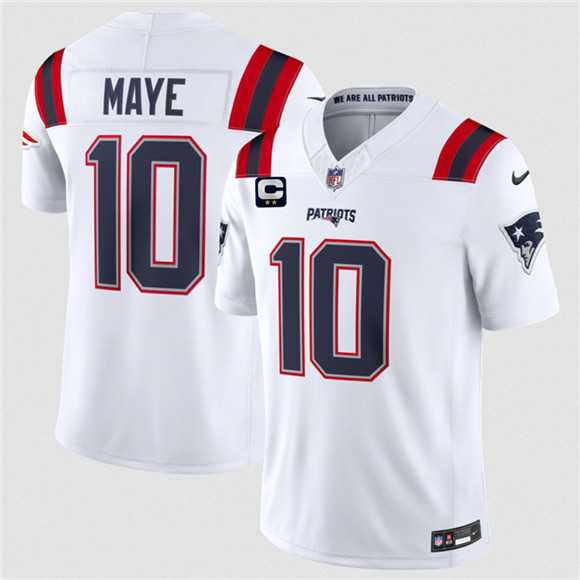 Mens New England Patriots #10 Drake Maye White 2026 F.U.S.E. 2-Star C Pach Vapor Limited Stitched Jersey Dzhi