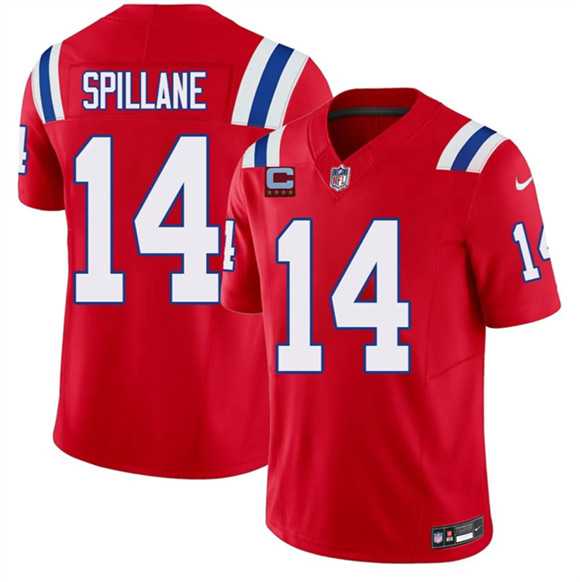 Mens New England Patriots #14 Robert Spillane Red 2026 F.U.S.E. 4-Star C Pach Vapor Limited Stitched Jersey Dzhi
