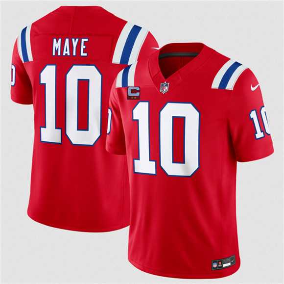 Mens New England Patriots #10 Drake Maye Red 2026 F.U.S.E. 2-Star C Pach Vapor Limited Stitched Jersey Dzhi