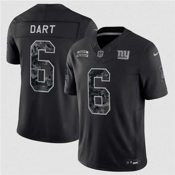 Mens New York Giants #6 Jaxson Dart Black F.U.S.E. 2026 Salute to Service Limited Stitched Jersey