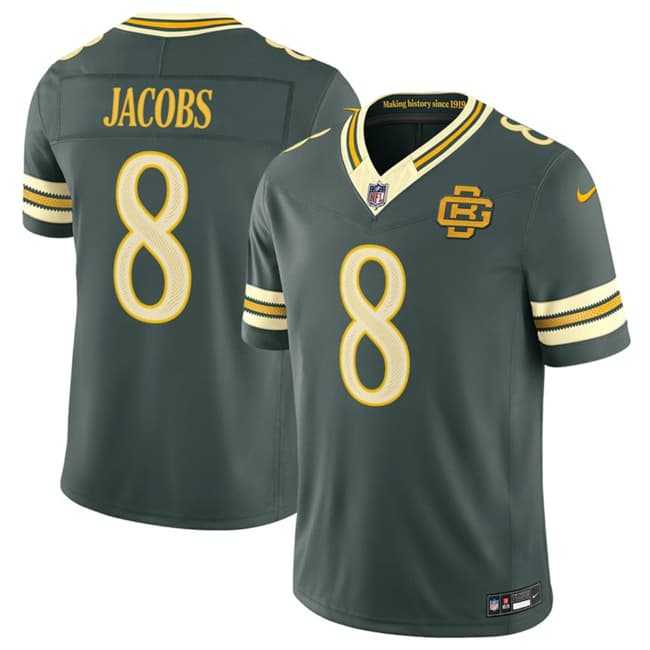 Mens Green Bay Packers #8 Josh Jacobs Dark Green 2026 F.U.S.E. Rivalries Collection Limited Stitched Jersey Dzhi->green bay packers->NFL Jersey