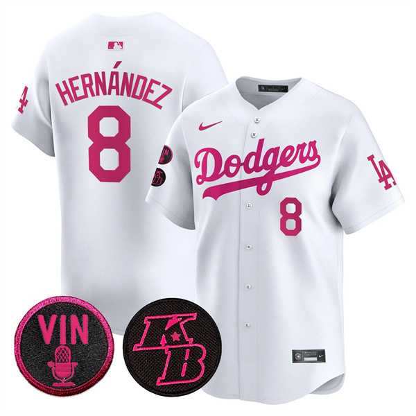 Mens Los Angeles Dodgers #8 Enrique Hernandez White 2026 Mothers Day Vapor Premier Limited Stitched Jersey Dzhi