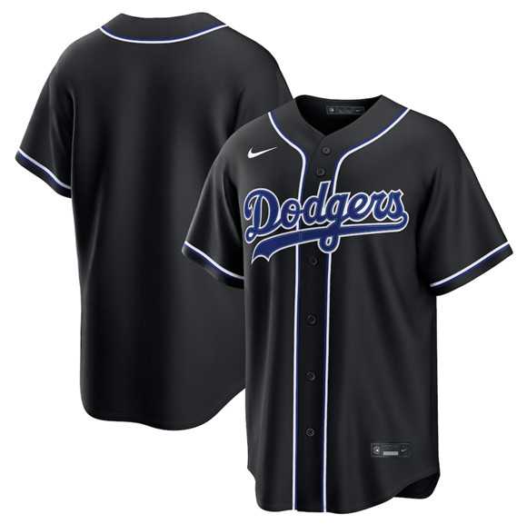Mens Los Angeles Dodgers Blank 2026 Black Out Stitched Jersey Dzhi