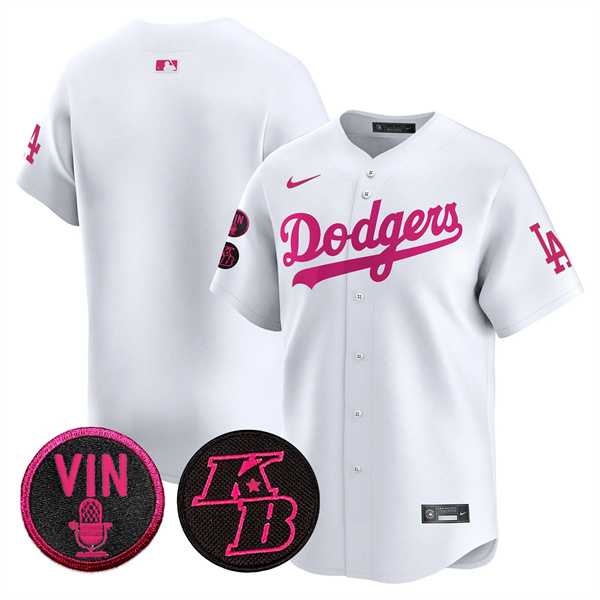 Mens Los Angeles Dodgers Blank White 2026 Mothers Day Vapor Premier Limited Stitched Jersey Dzhi