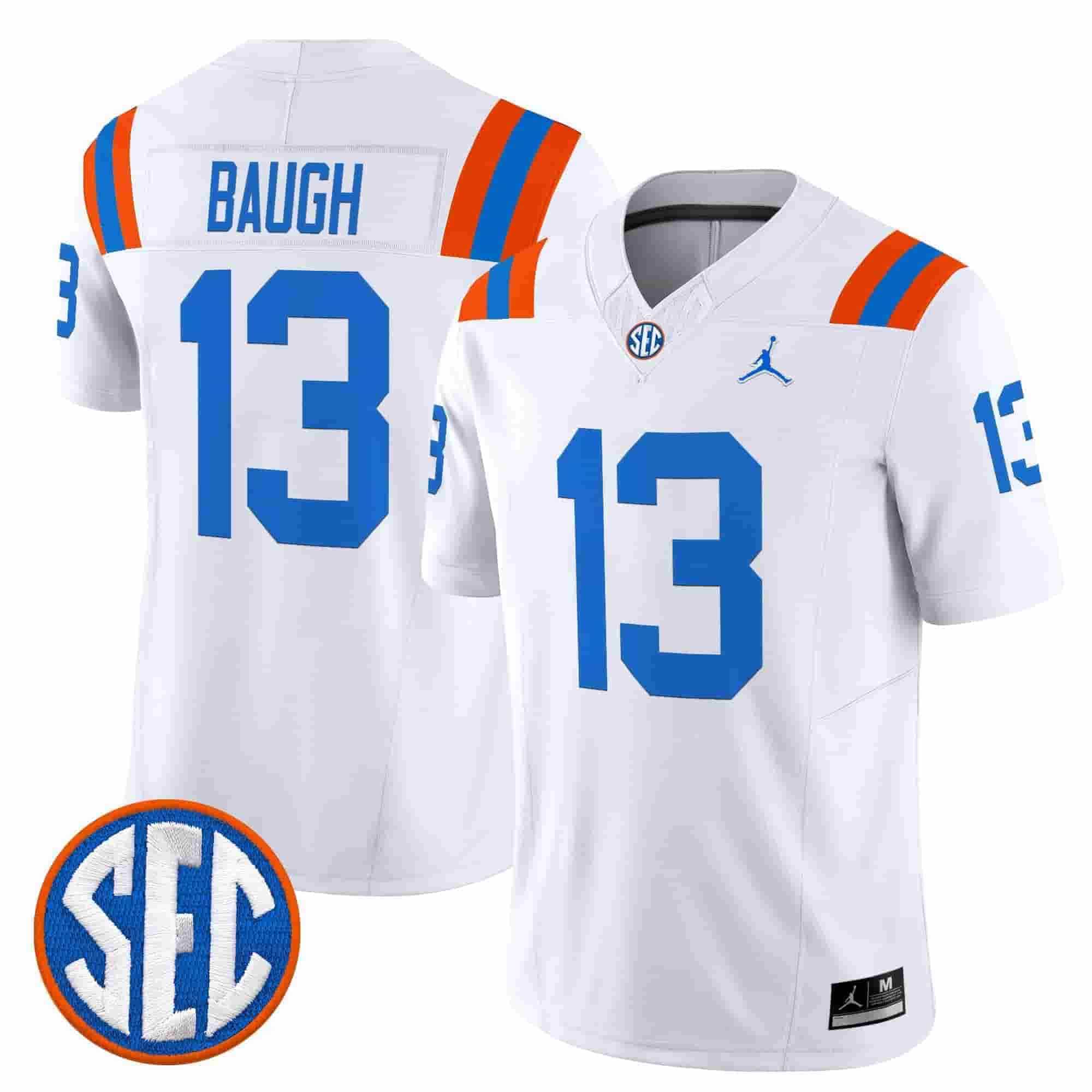Mens Florida Gators #13 Jadan Baugh White 1960s Throwback F.U.S.E. Vapor Limited Stitched Jersey Dzhi->->NCAA Jersey