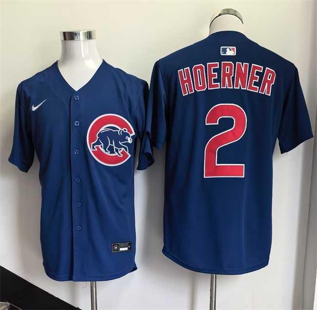 Mens Chicago Cubs #2 Nico Hoerner Blue 2026 Limited Stitched Jersey