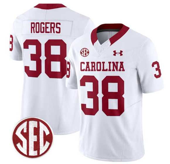 Mens South Carolina Fighting Gamecocks #38 George Rogers White F.U.S.E. Stitched Jersey Dzhi->->NCAA Jersey