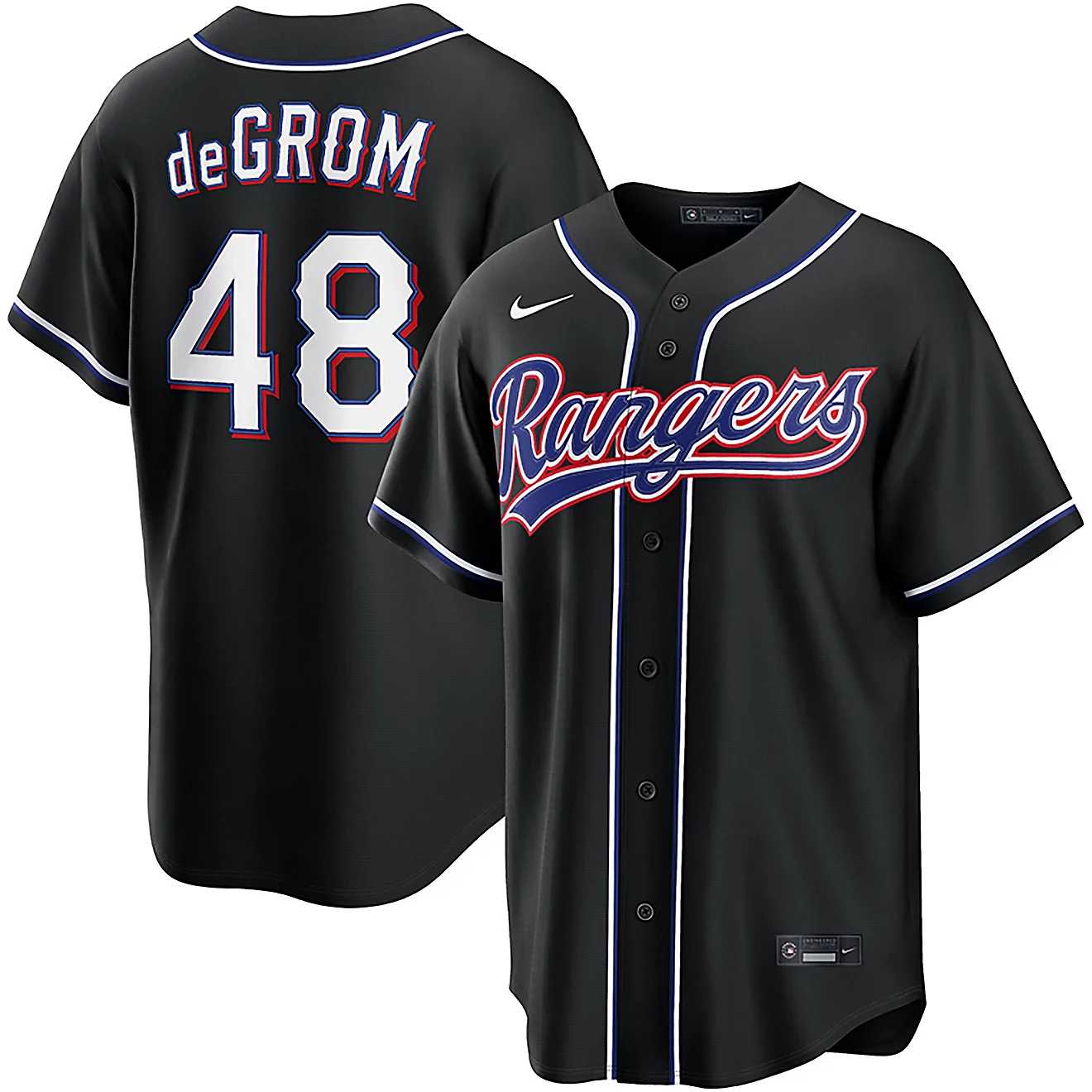 Mens Texas Rangers #48 Jacob Degrom 2026 Black Out Fashion Nike Jersey Dzhi->texas rangers->MLB Jersey