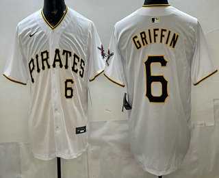 Mens Pittsburgh Pirates #6 Konnor Griffin White Limited Jersey