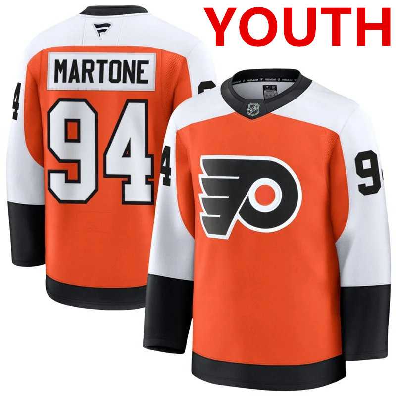 Youth Philadelphia Flyers #94 Porter Martone Orange Home stitched Hockey Jersey Dzhi->->NHL Jersey