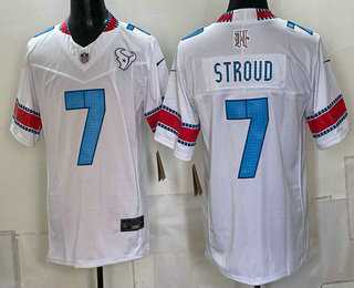 Mens Houston Texans #7 CJ Stroud White 2026 FUSE Rivalries Collection Limited Stitched Jersey->houston texans->NFL Jersey