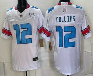 Mens Houston Texans #12 Nico Collins White 2026 FUSE Rivalries Collection Limited Stitched Jersey->houston texans->NFL Jersey