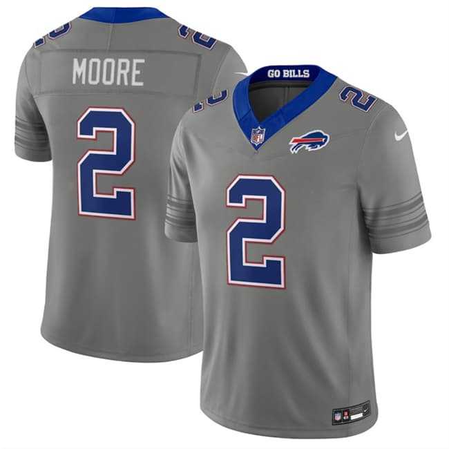 Mens Buffalo Bills #2 D.J. Moore Gray F.U.S.E. 2026 Nickel City Vapor Stitched Jersey Dzhi