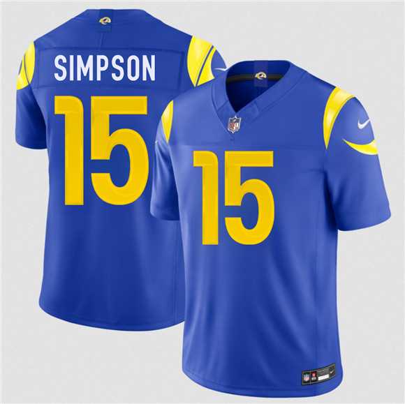 Mens Los Angeles Rams #15 Ty Simpson Royal 2026 Draft F.U.S.E. Vapor Limited Stitched Jersey->los angeles rams->NFL Jersey