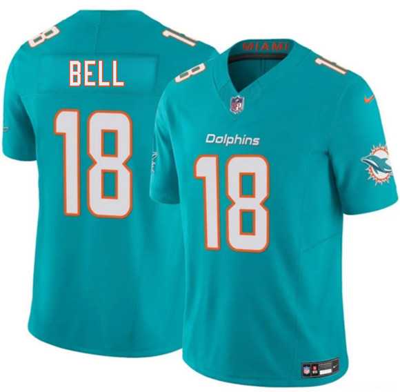 Mens Miami Dolphins #18 Chris Bell Aqua 2026 Draft F.U.S.E. Vapor Limited Stitched Jersey->miami dolphins->NFL Jersey