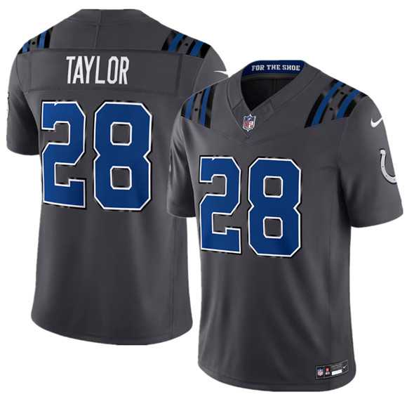 Mens Indianapolis Colts #28 Jonathan Taylor Dark Gray 2026 F.U.S.E. Rivalries Collection Limited Stitched Jersey Dzhi