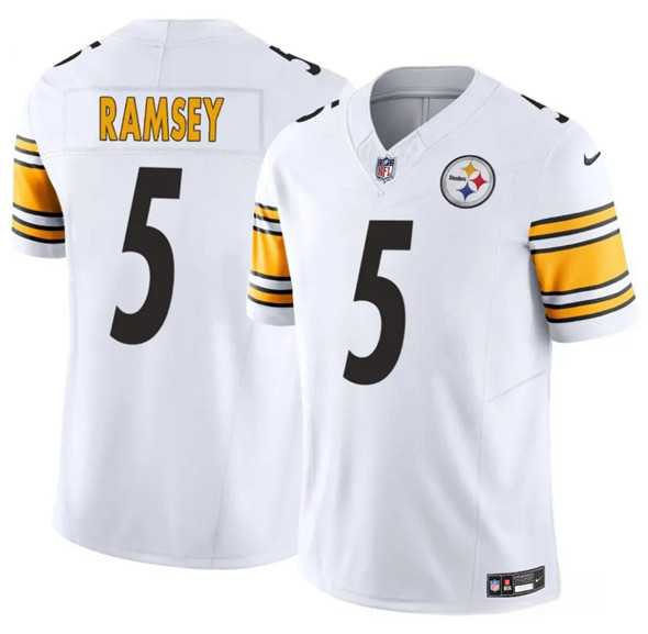 Youth Pittsburgh Steelers #5 Jalen Ramsey White 2023 F.U.S.E. Vapor Untouchable Limited Stitched Jersey Dzhi
