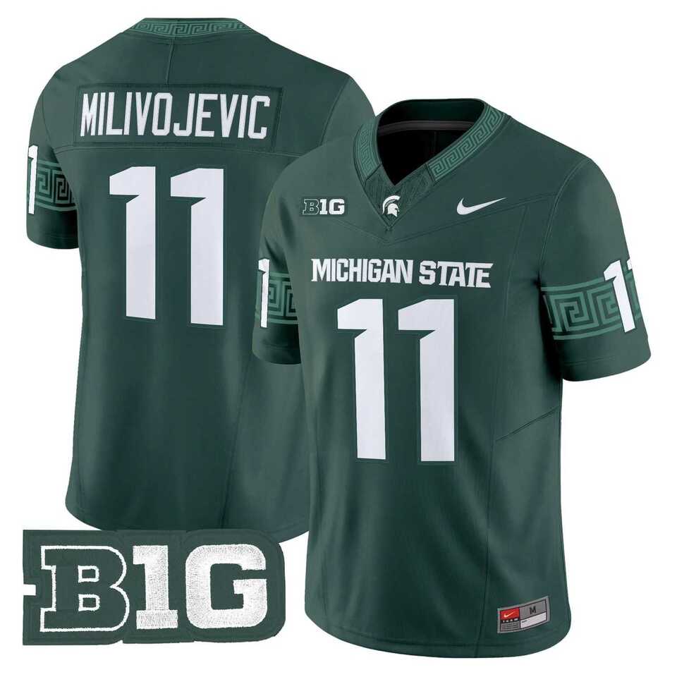 Mens Michigan State Spartans #11 ALESSIO MILIVOJEVIC 2026 Vapor Limited Green Jersey Dzhi