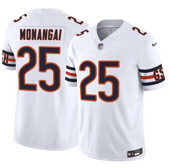 Mens Chicago Bears #25 Kyle Monangai White 2025 F.U.S.E. Vapor Untouchable Limited Stitched Jersey Dzhi