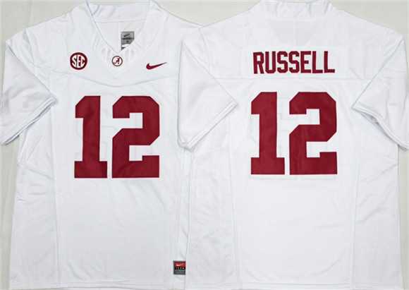 Mens Alabama Crimson Tide #12 Keelon Russell White 2026 F.U.S.E Stitched Jersey