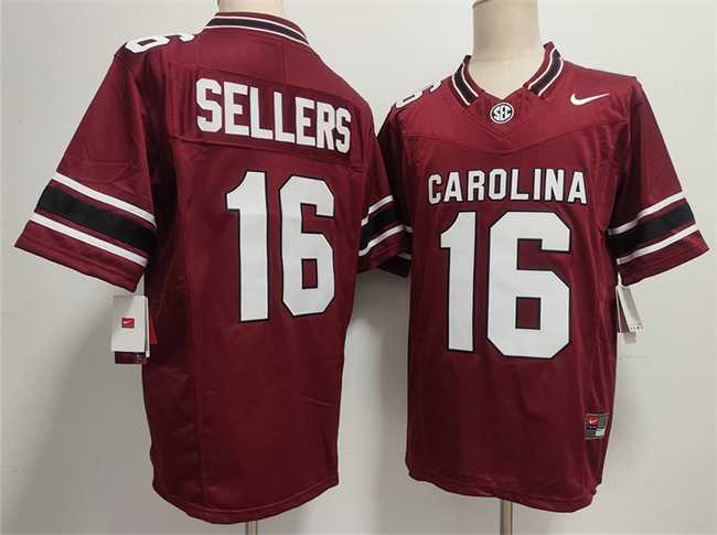 Mens South Carolina Fighting Gamecocks #16 LaNorris Sellers Garnet 2026 F.U.S.E. Stitched Jersey