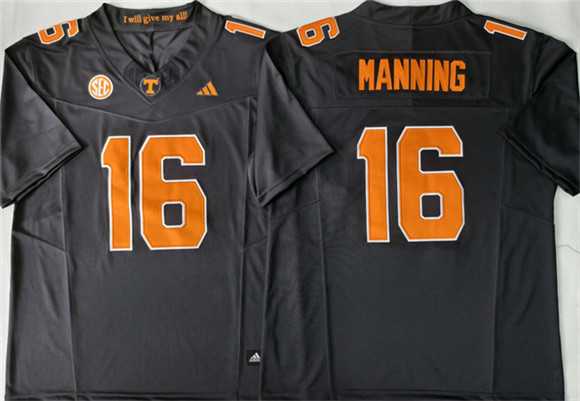 Mens Tennessee Volunteers #16 Peyton Manning Black 2026 F.U.S.E. Stitched Jersey