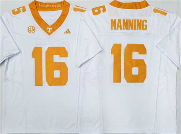 Mens Tennessee Volunteers #16 Peyton Manning White 2026 F.U.S.E. Stitched Jersey