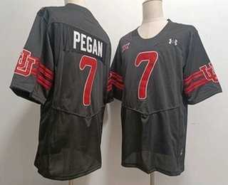 Mens Utah Utes #7 Braden Pegan Black College Jersey