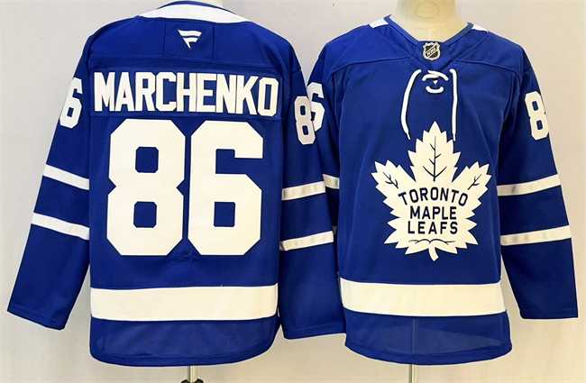 Mens Toronto Maple Leafs #86 Kirill Marchenko Blue 2026 Stitched Hockey Jersey->->NHL Jersey