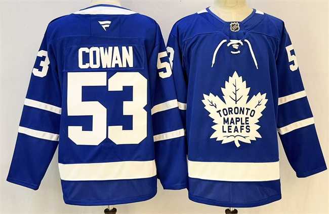 Mens Toronto Maple Leafs #53 Easton Cowan Blue 2026 Stitched Hockey Jersey->->NHL Jersey