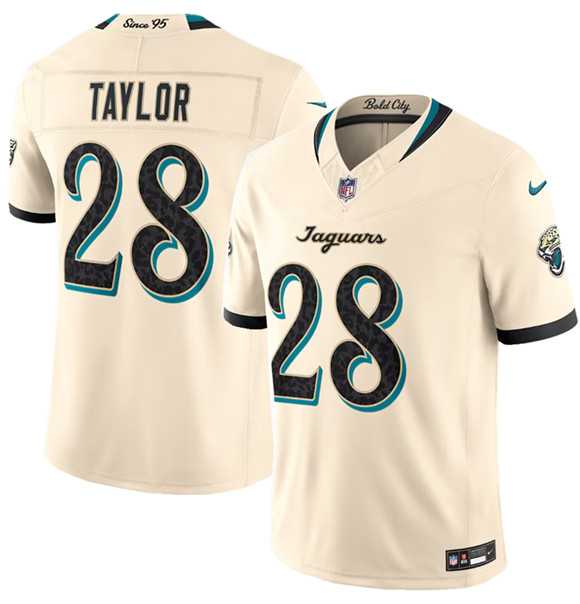 Mens Jacksonville Jaguars #28 Fred Taylor Cream 2026 F.U.S.E. Rivalries Collection Limited Stitched Jersey Dzhi->jacksonville jaguars->NFL Jersey